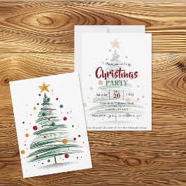 Hedendaagse Kerstparty met penseelstreek Kaart