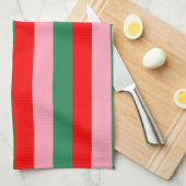 Hedendaagse kerststrepen theedoek (Quarter Fold)