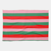Hedendaagse kerststrepen theedoek (Horizontaal)