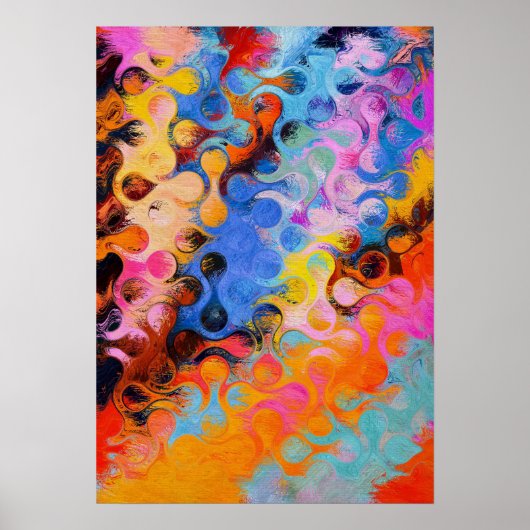 Hedendaagse Kleurrijke Abstracte Poster (Voorkant)