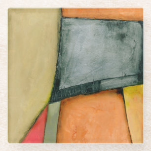 hedendaagse kleurrijke geometrische vormen glazen onderzetter