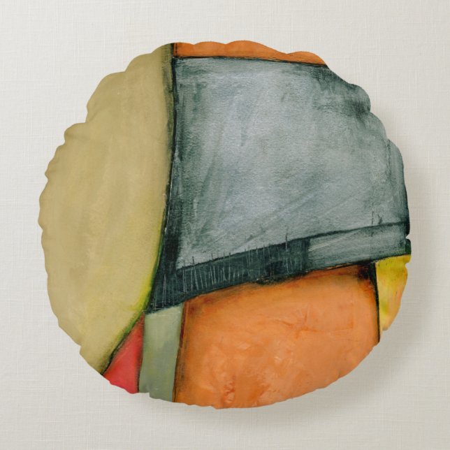 hedendaagse kleurrijke geometrische vormen rond kussen (Voorkant)