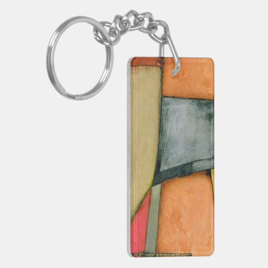 hedendaagse kleurrijke geometrische vormen sleutelhanger (Voorkant Links)