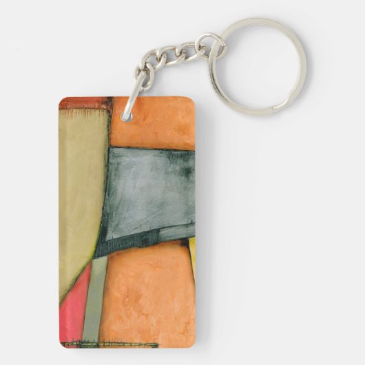 hedendaagse kleurrijke geometrische vormen sleutelhanger (achterkant)