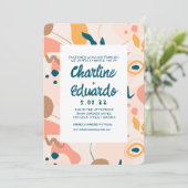 Hedendaagse Kleurrijke Pastel ModernWedding Kaart (Staand voorkant)