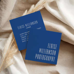 Hedendaagse Krachtige Levendige Kobalt Typografie  Vierkante Visitekaartje