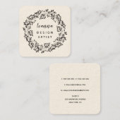 Hedendaagse krans type ontwerp kunstenaar vierkant afsprakenkaartje (Voorkant / Achterkant)