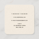 Hedendaagse krans type ontwerp kunstenaar vierkant afsprakenkaartje (Achterkant)