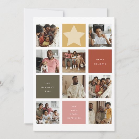 Hedendaagse kubus fotorooster Kerstmis Feestdagenkaart (Voorkant)