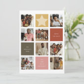 Hedendaagse kubus fotorooster Kerstmis Feestdagenkaart (Staand voorkant)