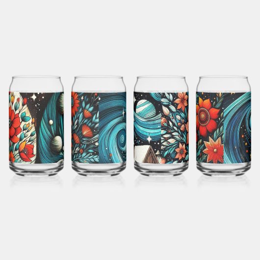 Hedendaagse kunst bloeit in de ruimte blikvorm glas (Rechts)