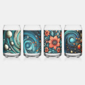 Hedendaagse kunst bloeit in de ruimte blikvorm glas (Voorkant)