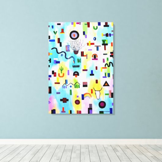 hedendaagse kunst canvas afdruk (Insitu (Houten vloer))