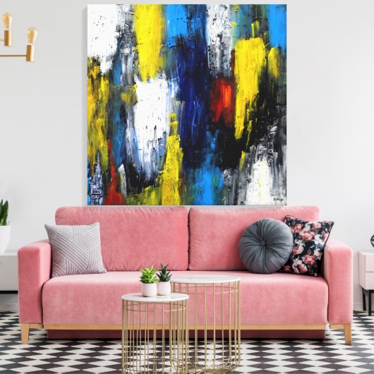 hedendaagse kunst canvas afdruk (Insitu (Woonkamer))