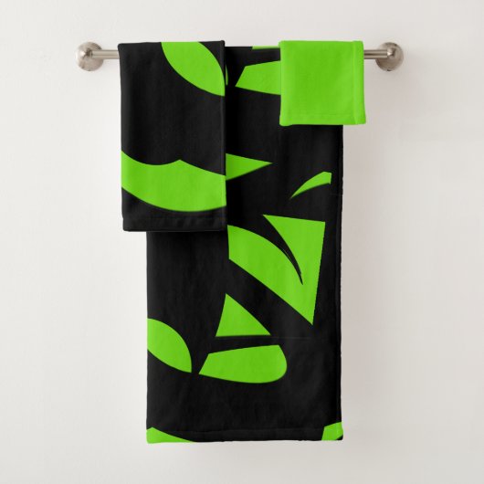 hedendaagse kunst groen / zwart bad handdoek (Insitu)