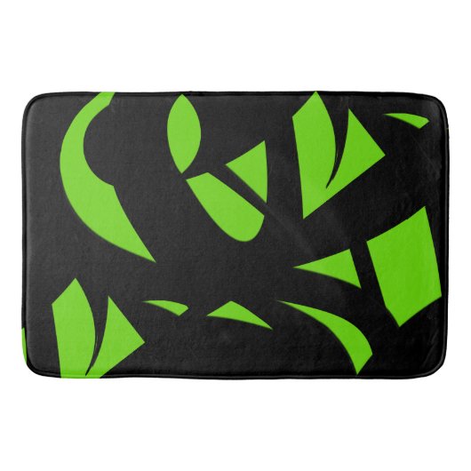 Hedendaagse kunst Groen/Zwart Badmat (Voorkant)