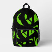 hedendaagse kunst groen / zwart bedrukte rugzak (Voorkant)