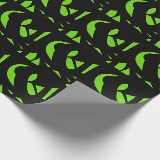 hedendaagse kunst groen / zwart cadeaupapier (Hoek)