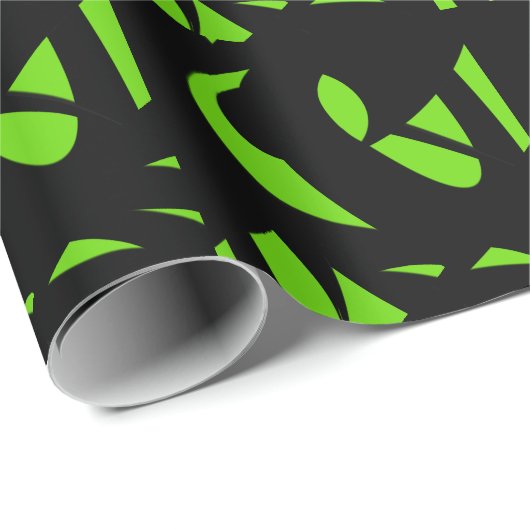 hedendaagse kunst groen / zwart cadeaupapier (Rol Hoek)