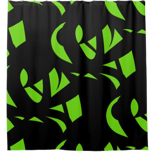 hedendaagse kunst groen / zwart douchegordijn (Voorkant)