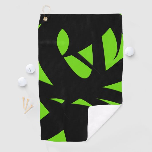 Hedendaagse Kunst Groen/Zwart Golfhanddoek (Insitu)