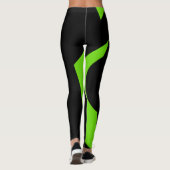 hedendaagse kunst groen / zwart leggings (Achterkant)