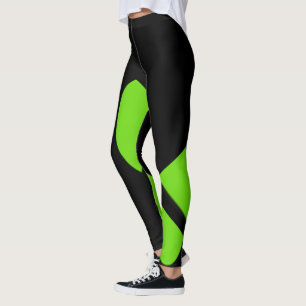 hedendaagse kunst groen / zwart leggings