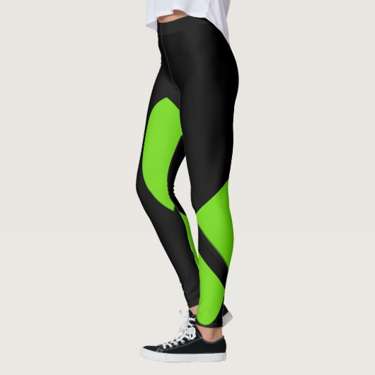 hedendaagse kunst groen / zwart leggings (Links)