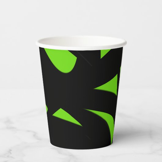 hedendaagse kunst groen / zwart papieren bekers (Achterkant)