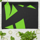 hedendaagse kunst groen / zwart theedoek (Gevouwen)