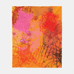 Hedendaagse kunst. Handkunst. Kleurrijke textuur. Fleece Deken