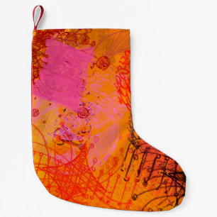 Hedendaagse kunst. Handkunst. Kleurrijke textuur. Kleine Kerstsok
