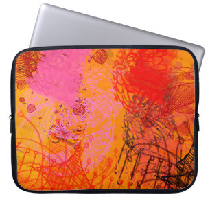 Hedendaagse kunst. Handkunst. Kleurrijke textuur. Laptop Sleeve