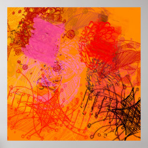 Hedendaagse kunst. Handkunst. Kleurrijke textuur. Poster
