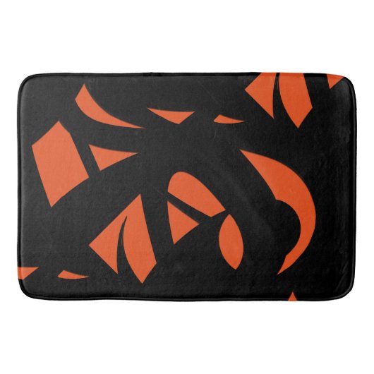Hedendaagse Kunst Oranje/Zwart Badmat (Voorkant)