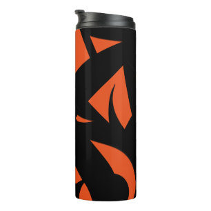 Hedendaagse kunst oranje / zwart thermosbeker