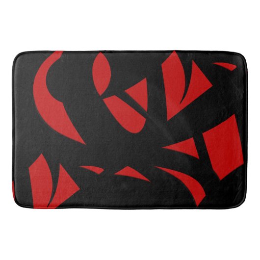 Hedendaagse Kunst Rood / Zwart Badmat (Voorkant)
