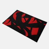 Hedendaagse Kunst Rood / Zwart Deurmat (Schuin)