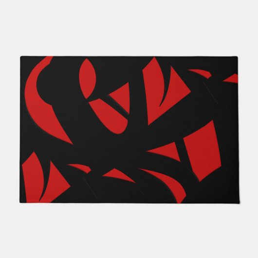Hedendaagse Kunst Rood / Zwart Deurmat (Voorkant)