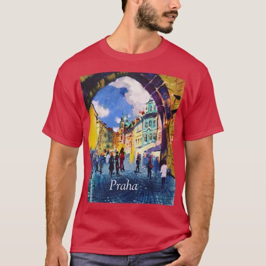Hedendaagse kunst, schilderen, Praag T-shirt (Voorkant)
