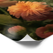 Hedendaagse kunst teckel met bloeiende bloemen perfect poster (Hoek)