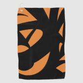 hedendaagse kunst zwart en Oranje Golfhanddoek (Voorkant)