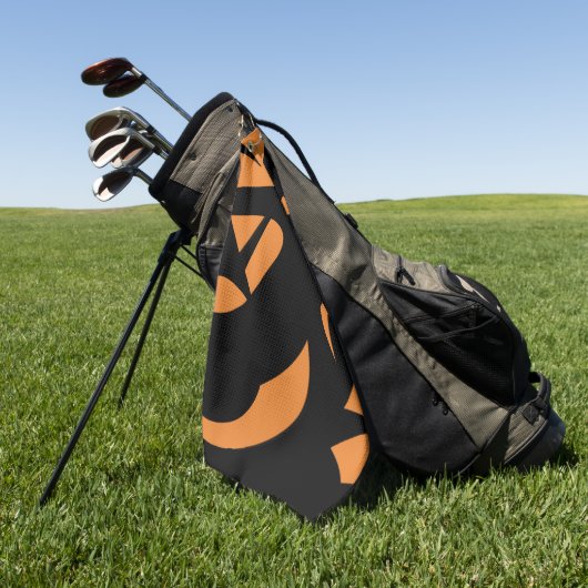 hedendaagse kunst zwart en Oranje Golfhanddoek (Groen)