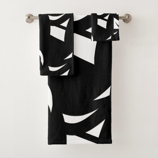 Hedendaagse kunst zwart en wit bad handdoek (Insitu)