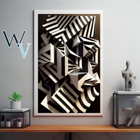 hedendaagse kunst zwart-wit poster