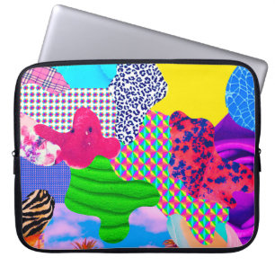 Hedendaagse kunstcollage. Meng stijlvolle textures Laptop Sleeve