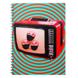 Hedendaagse kunstcollage. Tv news Corona virus con Notitieboek