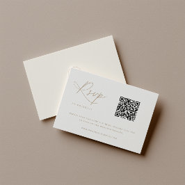 Hedendaagse Kust Chic Bruiloft QR-code RSVP Kaartje