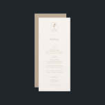 Hedendaagse Kustchic Beige bruiloft Menu<br><div class="desc">Hedendaagse Kustchic minimalistisch,  huwelijksmenu. Beige typografie met coördinerende achtergrondkleuren.</div>