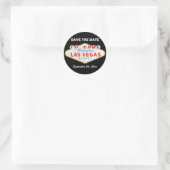 Hedendaagse Las Vegas teken bruiloft Save the Date Ronde Sticker (Tas)